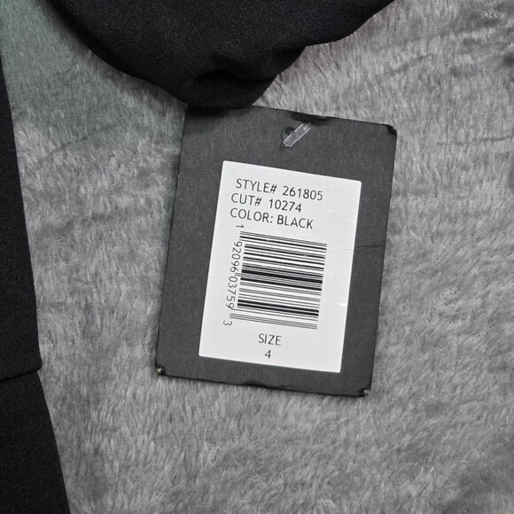 Marina Black Ruffle Sleeve Sheath Dress Size 4 NWT Cocktail Party Wedding Work - Picture 5 of 14